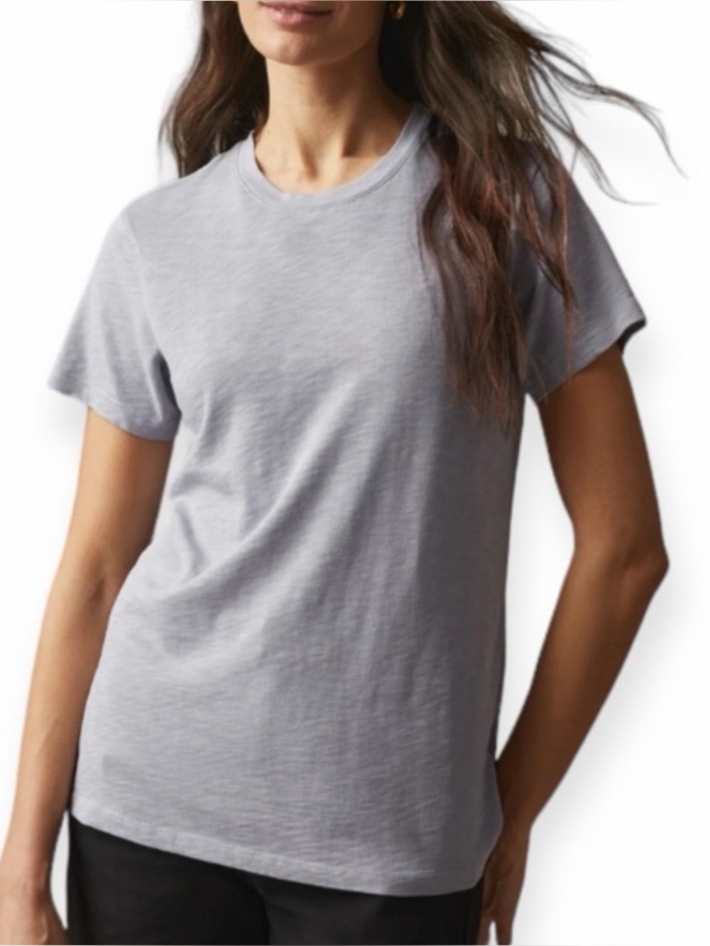 American Giant Short Sleeve Crewneck Tee in Light Gray